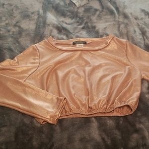 ROSE GOLD LONG SLEEVE CROP